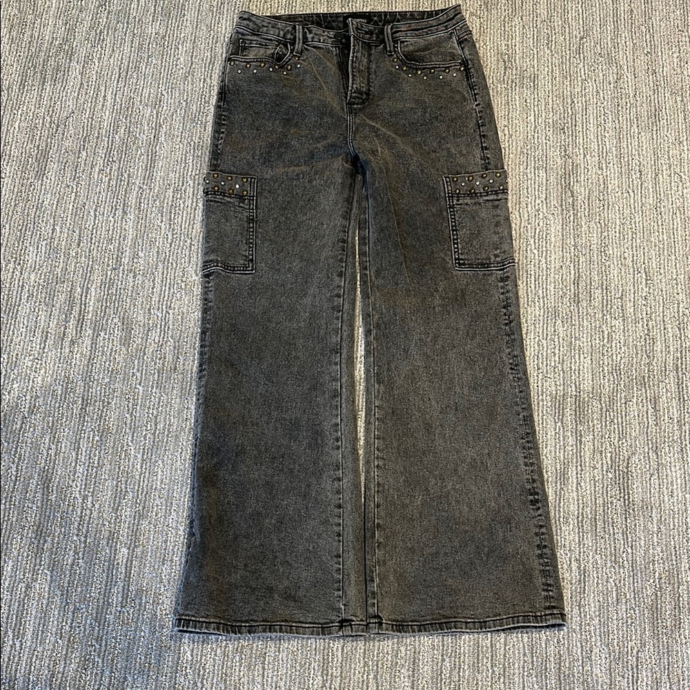 DRIFTWOOD Black Flare Wide Leg Jeans
